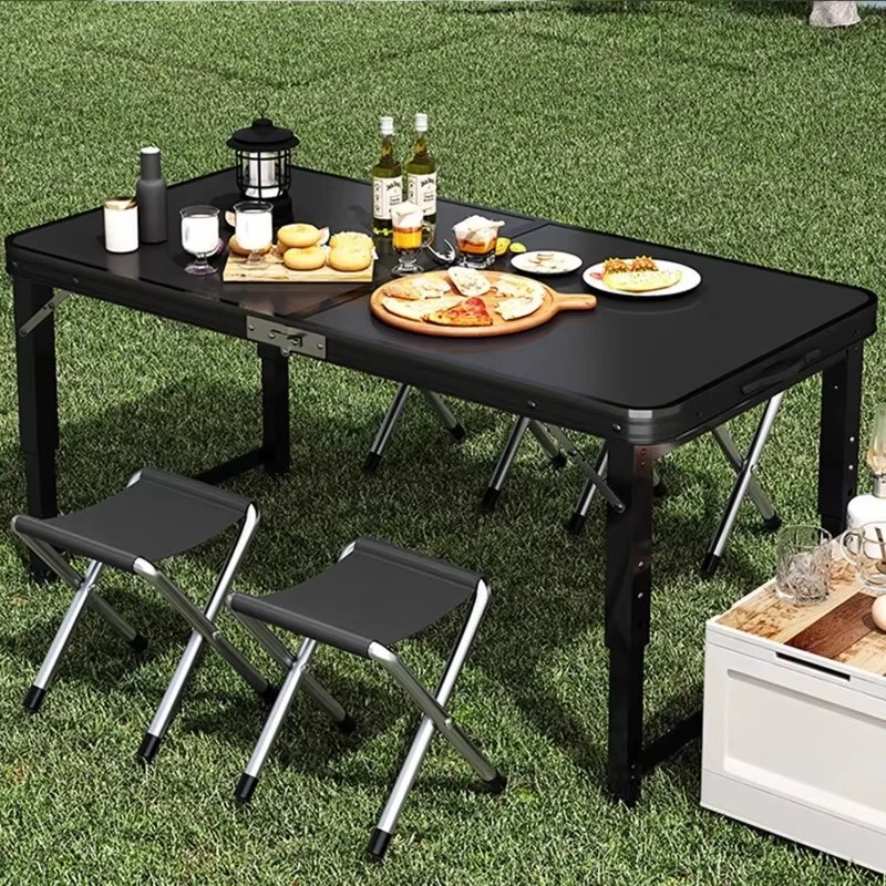 Portable aluminum folding table, simple outdoor camping table, suitable for night market street stalls