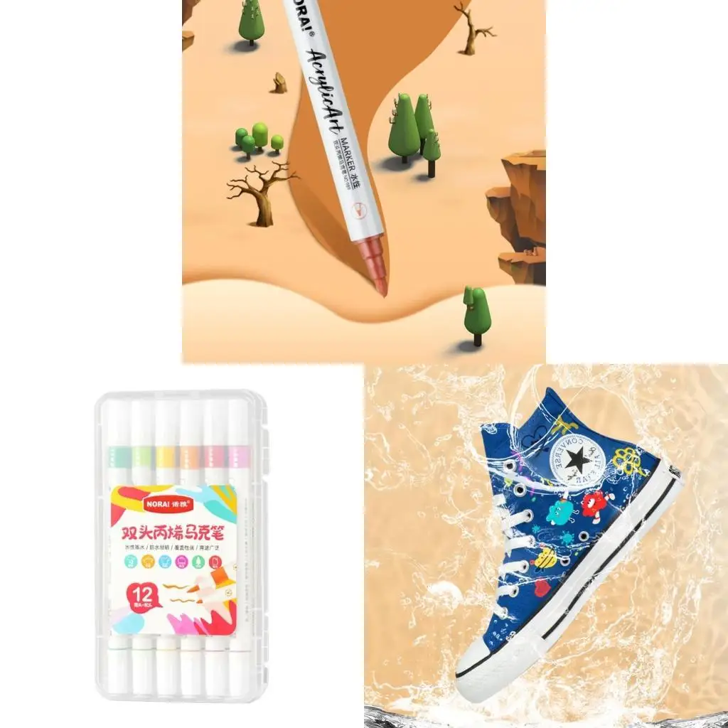 

M5TB Double Tip Paint Marker Acrylic Paint Pen for Rock Painting and Painting on Various Surfaces DIY Crafts