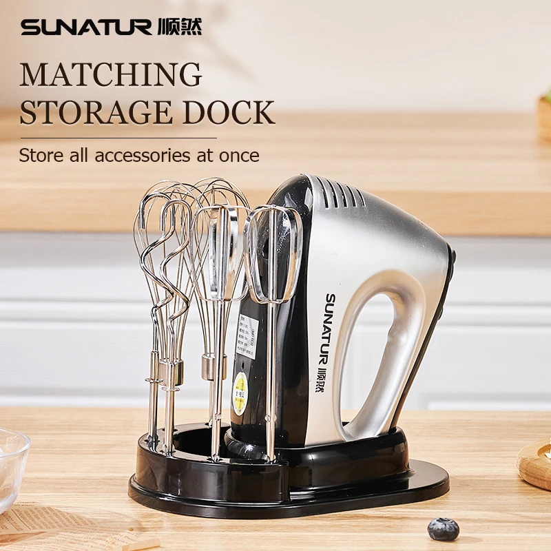 SUNATUR Hand Mixer 110-240V Blender 300W Electric Food Processor 3 in 1 Mixer Kitchen Appliances Machine Mixer for Baking