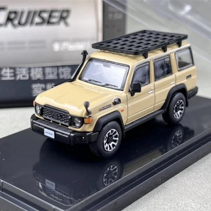 Modello 1 1:64 Giallo Land Cruiser LC70 ORV Fuoristrada Modello in metallo pressofuso