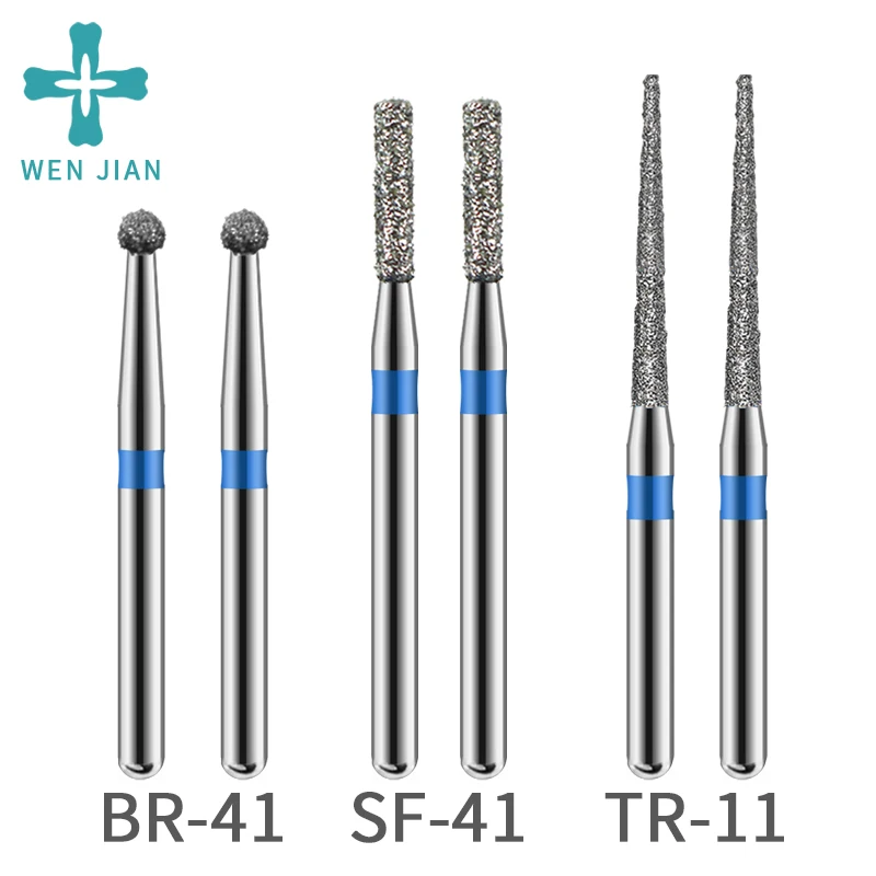 10PCS Dental Diamond Burs Drill Dentistry Burs High Speed Handpiece Handle Diameter 1.6mm Dentist Tools Dental Materials