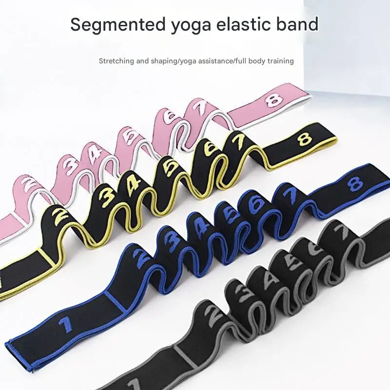 Resistance Bands for Yoga Fitness 8 Loops Yoga Straps Stretching Strap Yoga Strap for Physical Therapy