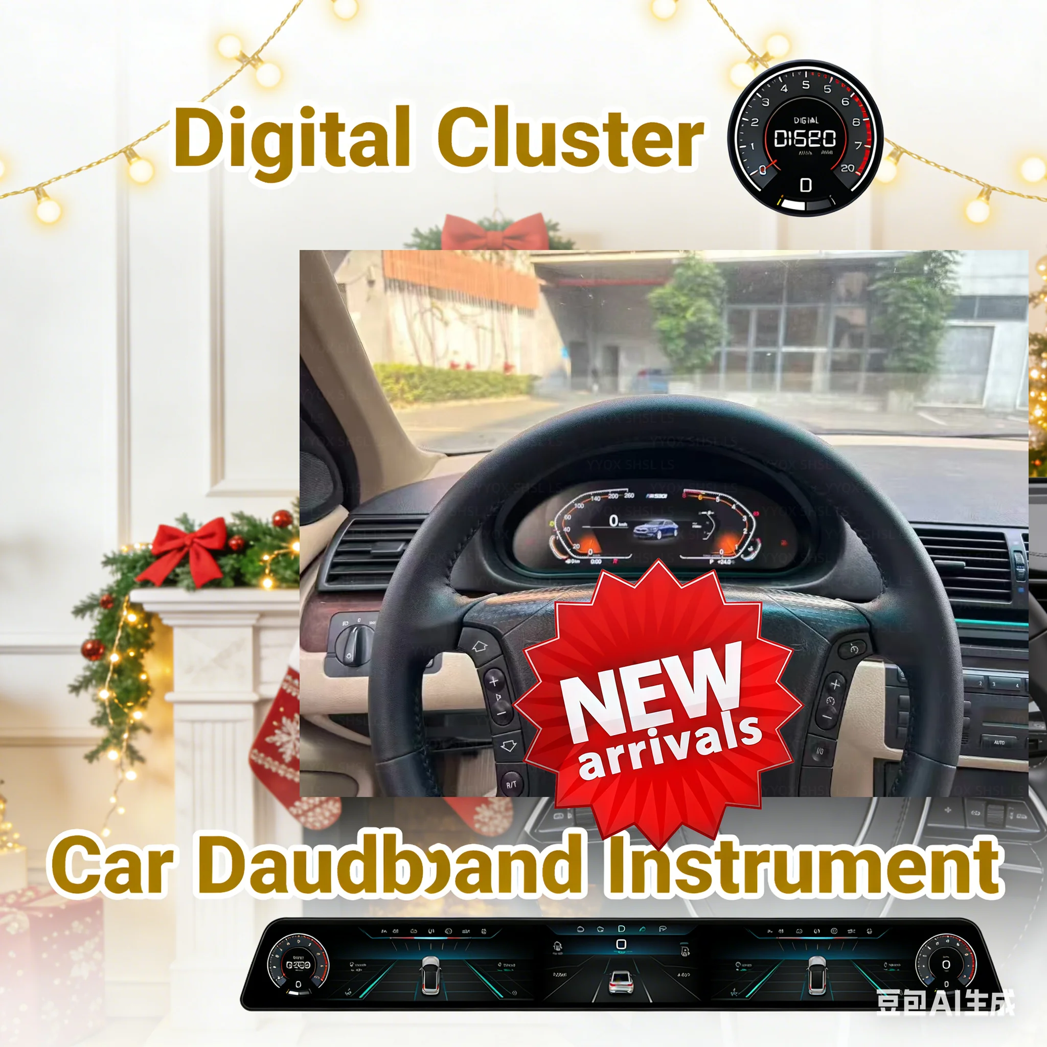 

12,3-дюймовый для BMW E46 1997-2006, встроенный Carplay, цифровой дисплей, приборная панель, ЖК-дисплей, стол скорости, автомобильная виртуальная информация