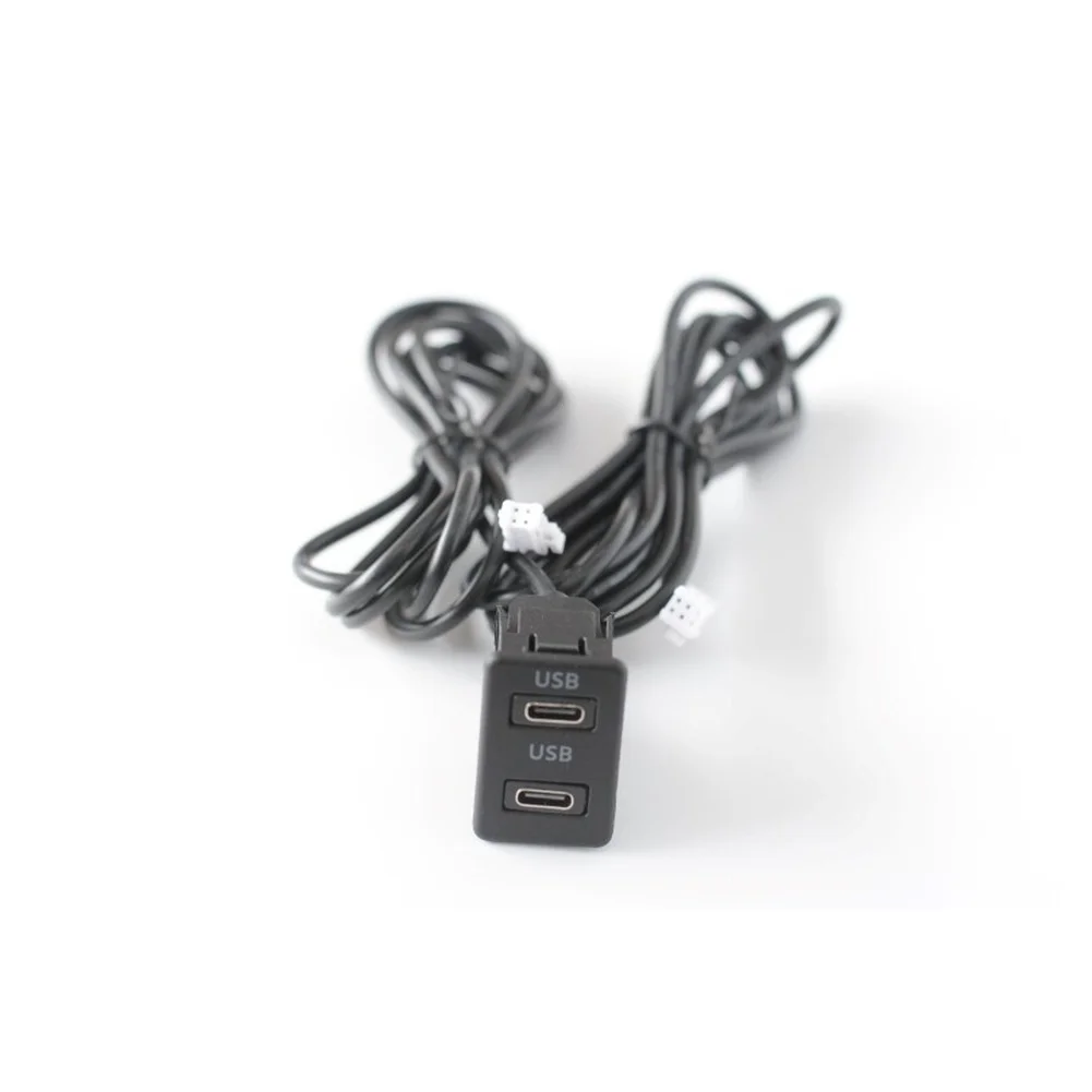 4+6P to Dual USB Car Panel Adapter for Android Navigation System Compatibility with Standard Vehicle Dashboard Openings