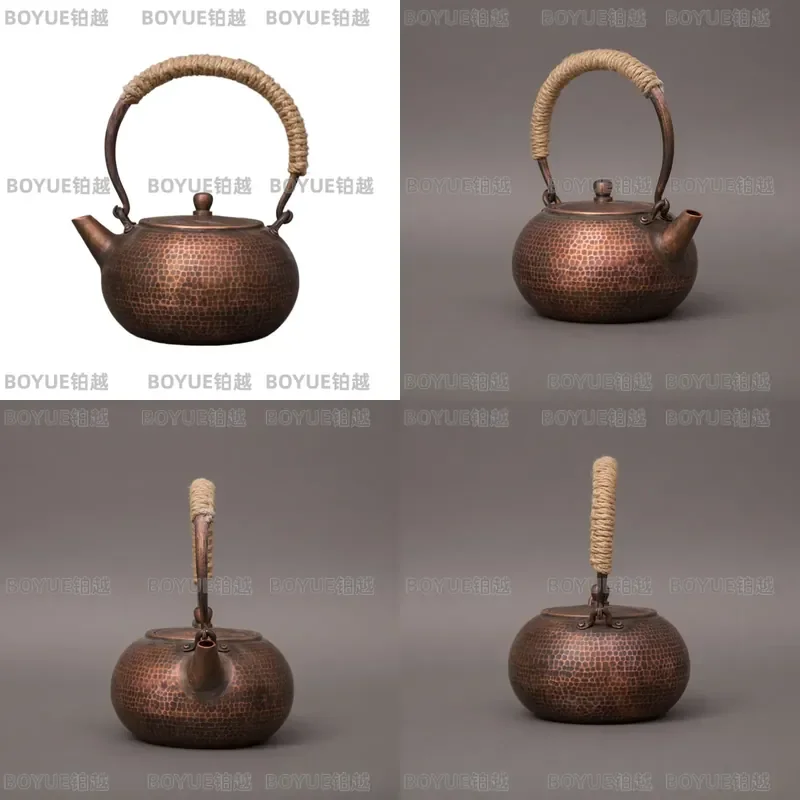 Handmade Copper Teapot Kettle Retro Hand Painted Kung Fu Tea Set Traditional Chinese Tea Art Pot Vintage Style Kitchenware