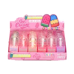 24Pcs Fruit Slices Clear Lip Gloss Set Shiny Hydrating Moisturizer Magic Liquid Lip Oil Lips Makeup Lips Cosmestic