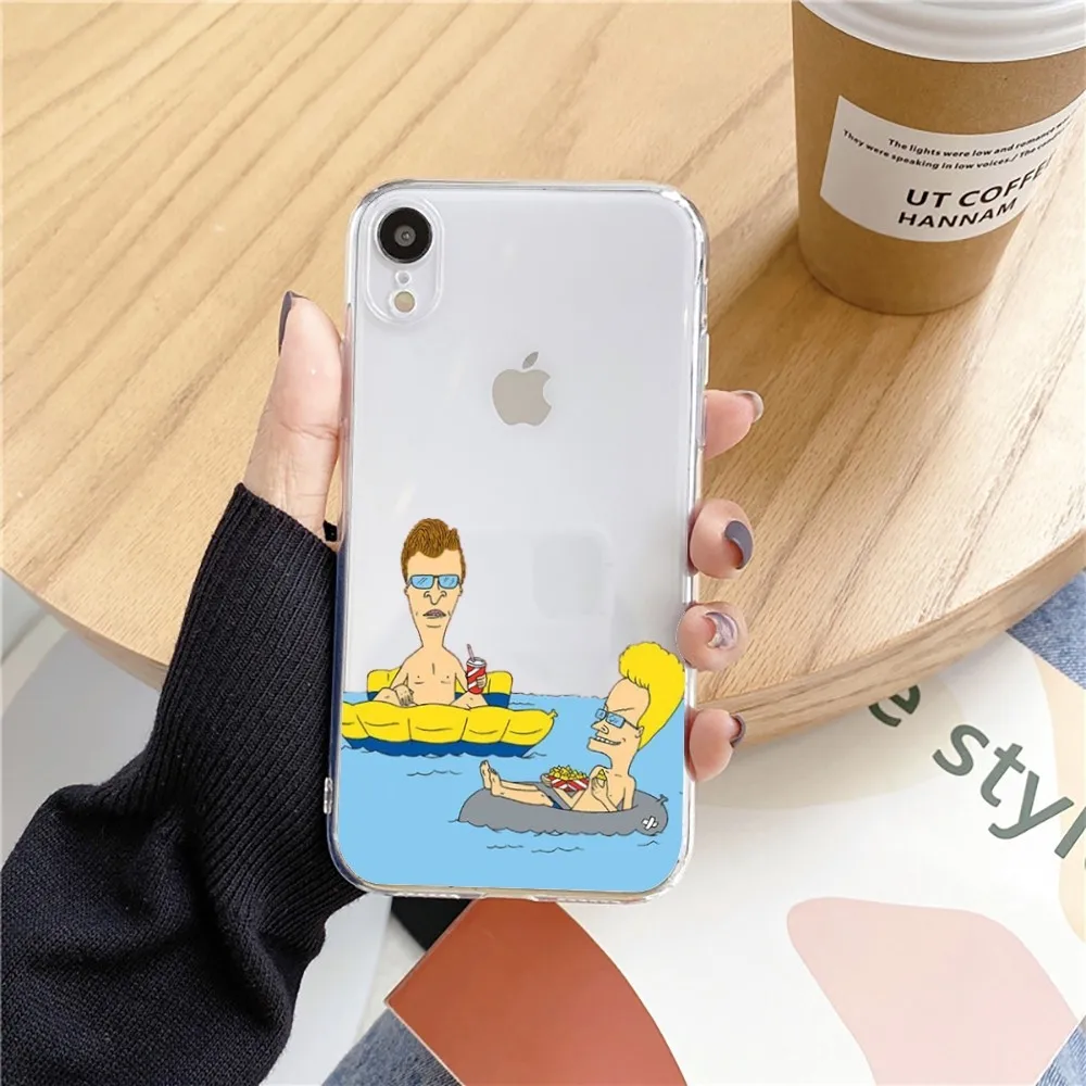 B-Beavis And Butthead Phone Case For Iphone 15 11 13 14 Pro Max 7 8 Plus X Xr Xs Max Se2020 12mini Transparent Cover