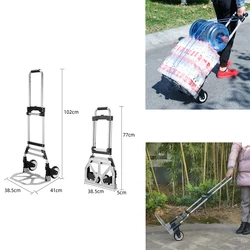 Car Mounted Handcart Foldable Trolley Climbing Stairs Cart Upstairs Cargo Transport Folded Trolley with Wheel