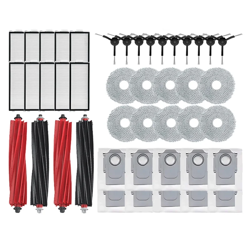 ABUS-Accessori di ricambio per Roborock Qrevo Master/Qrevo Slim-Roller Spazzola laterale Filtro Hepa Mop Set di sacchetti per la polvere in tessuto