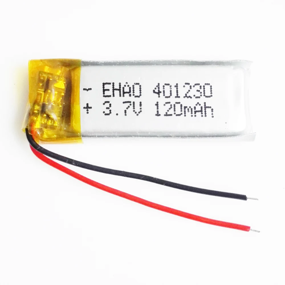 3.7V 120mAh Lithium Polymer Lipo Rechargeable Battery 401230 Small Size For MP3 GPS Bbluetooth Headset video pen Camera Recorder