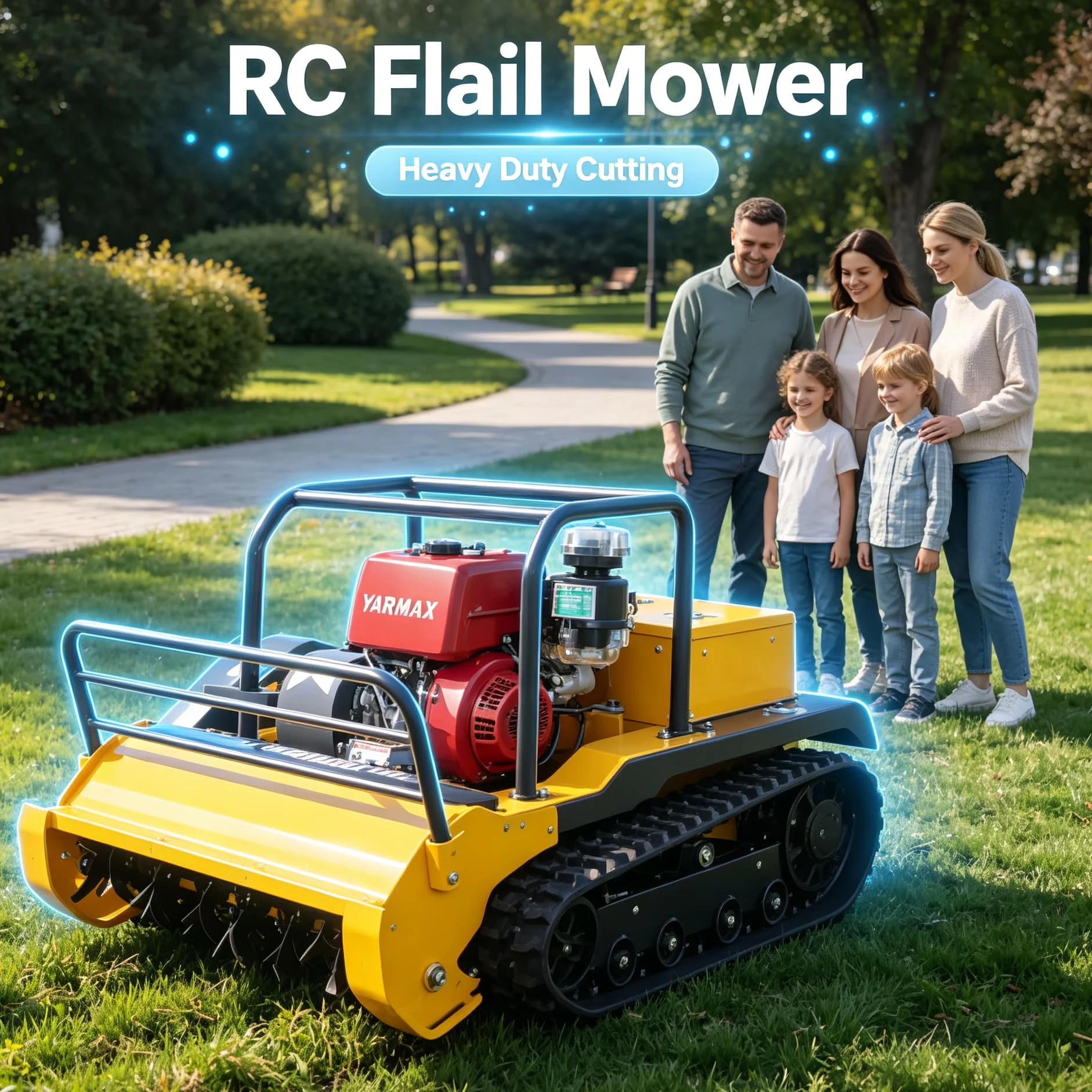 Customized Hilly Grass Slope remote rc controlled mower Petrol flial Mower, petrol hammer mower for hilly grass slope land