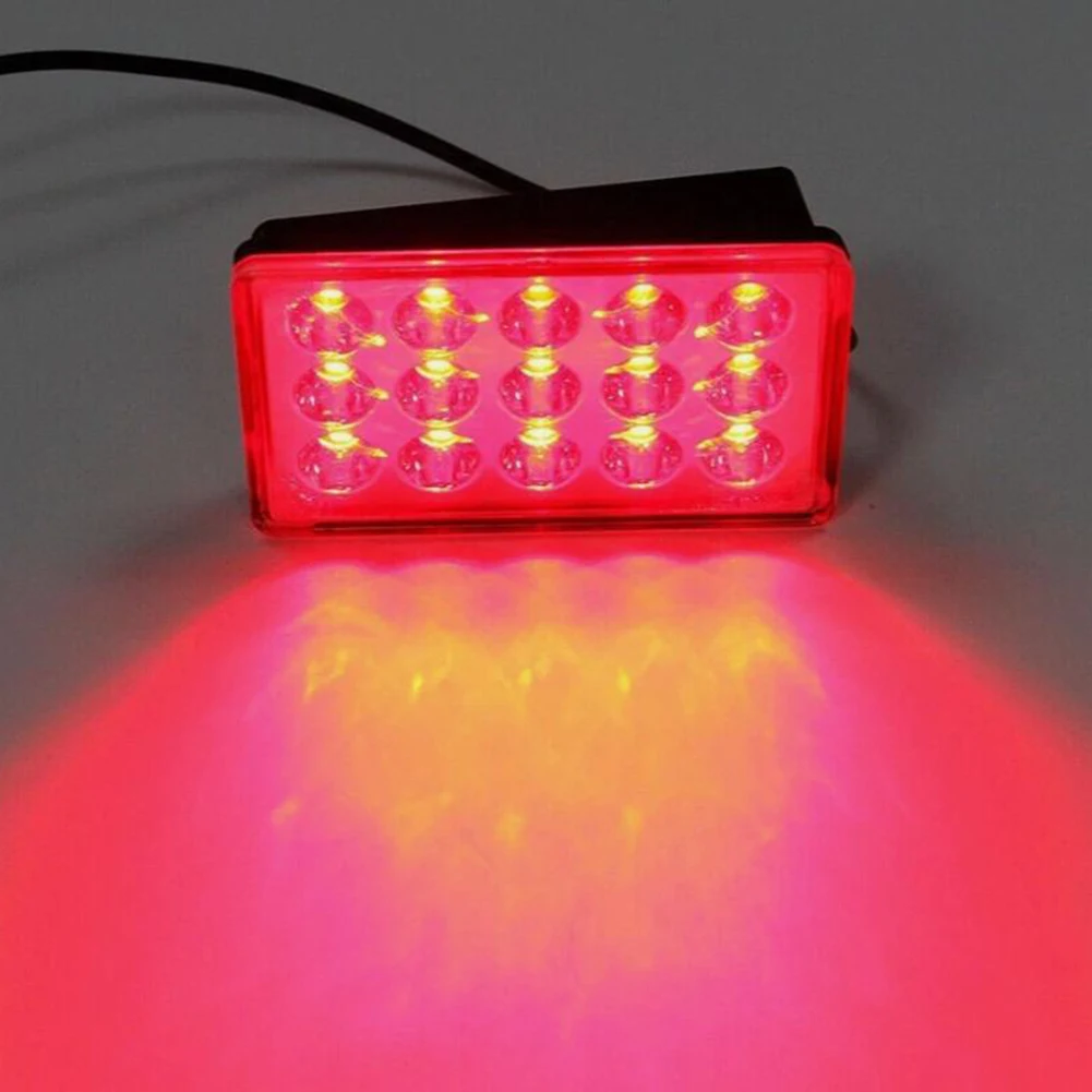 15 LED 12V Red Strobe Flashing Rear Brake Stop Tail Light For Car SUV Motorcycle Universal Lighting Accessories LED Brake Light