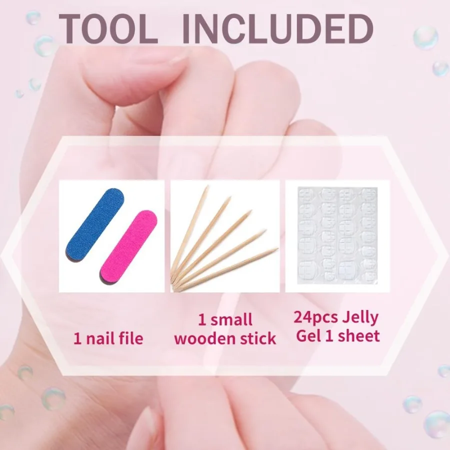 Set da 10 unghie con stampa a forma di mandorla fatta a mano per donna, kit per nail art artificiale con design di piccole dimensioni, perfetto per l'uso quotidiano