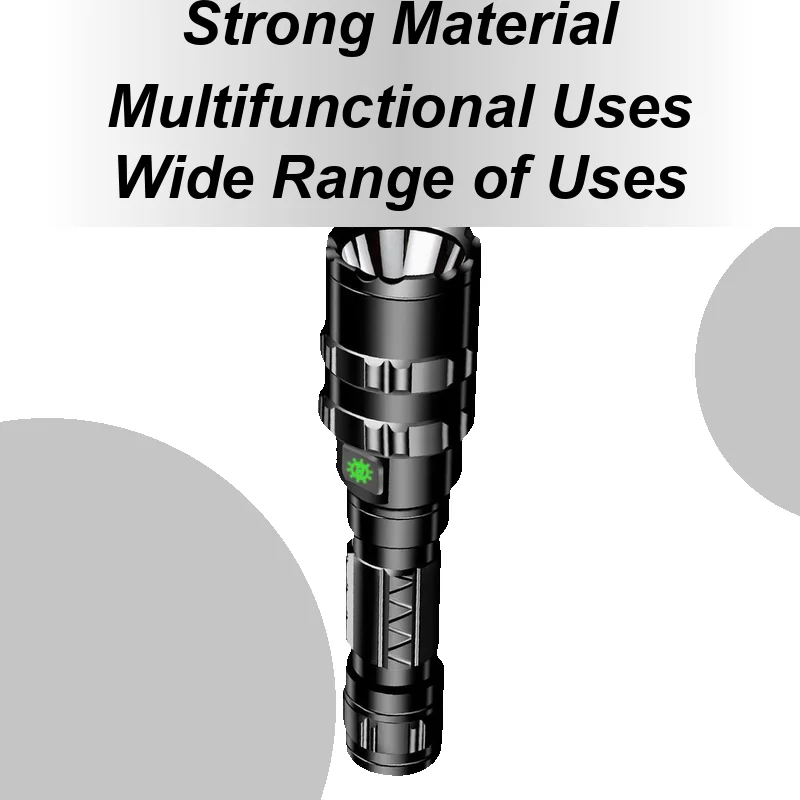 

High Lumen Flashlight USB Rechargeable Outdoor Torch Multi-function Water-resistant Torch For Climbing Hunting Fishing Boating