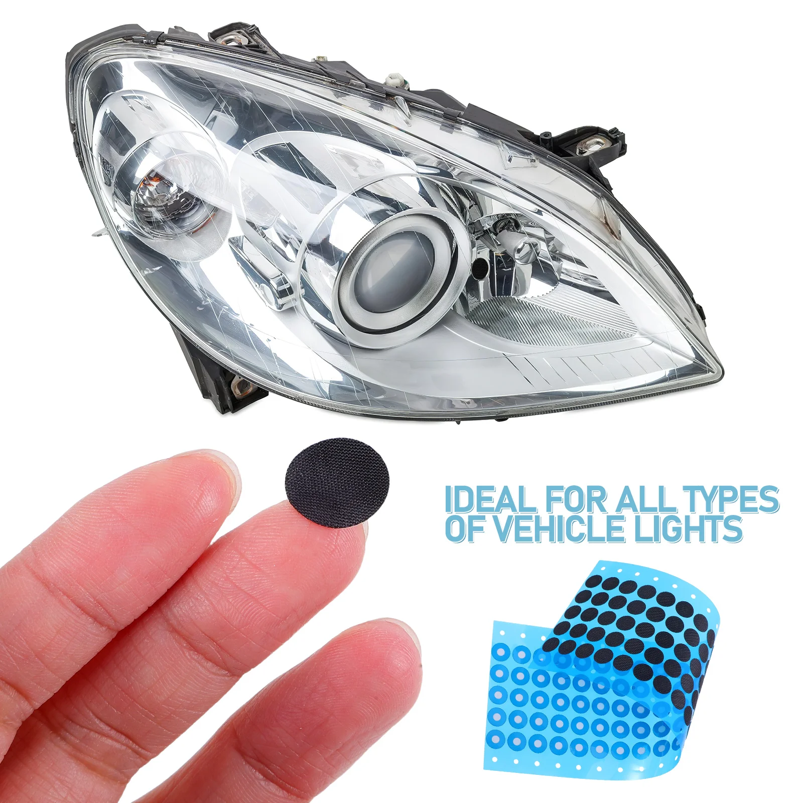 100 pieces/sheet Car Headlight Lamp Film Breathable Waterproof Anti-fog Film Membrane for Vehicle Light Plastic Lamp Accessories