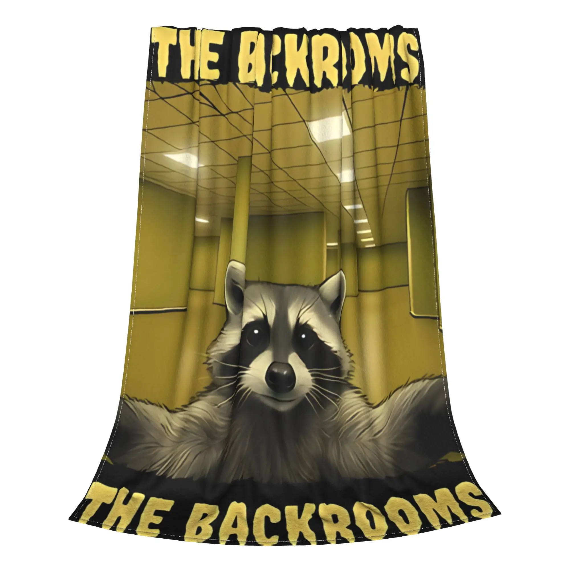 1PC Home Cutecore Raccoon Liminal Space Companion Backrooms Blanket Super Cosy Plush Home Living Room Sofa Halloween