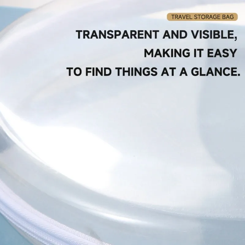 ABFS 3PCS Clear Round Hard Shell Organizer Cases,Rigid PET Organizers With Multi-Size Design For Cosmetics, Travel Storage