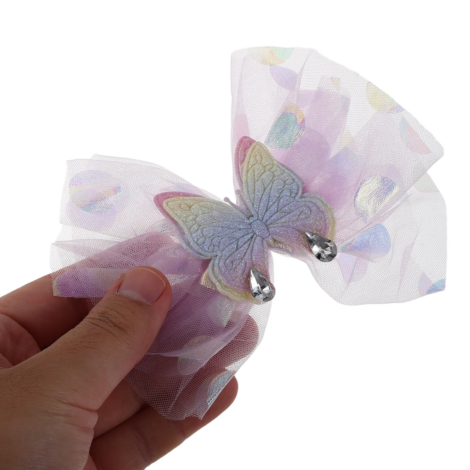 

6 Pcs 's Butterfly Hair Clip Girl Clips Clamps Claw Fairy Bow Rhinestones Bowknot Toddler for Women Ribbon