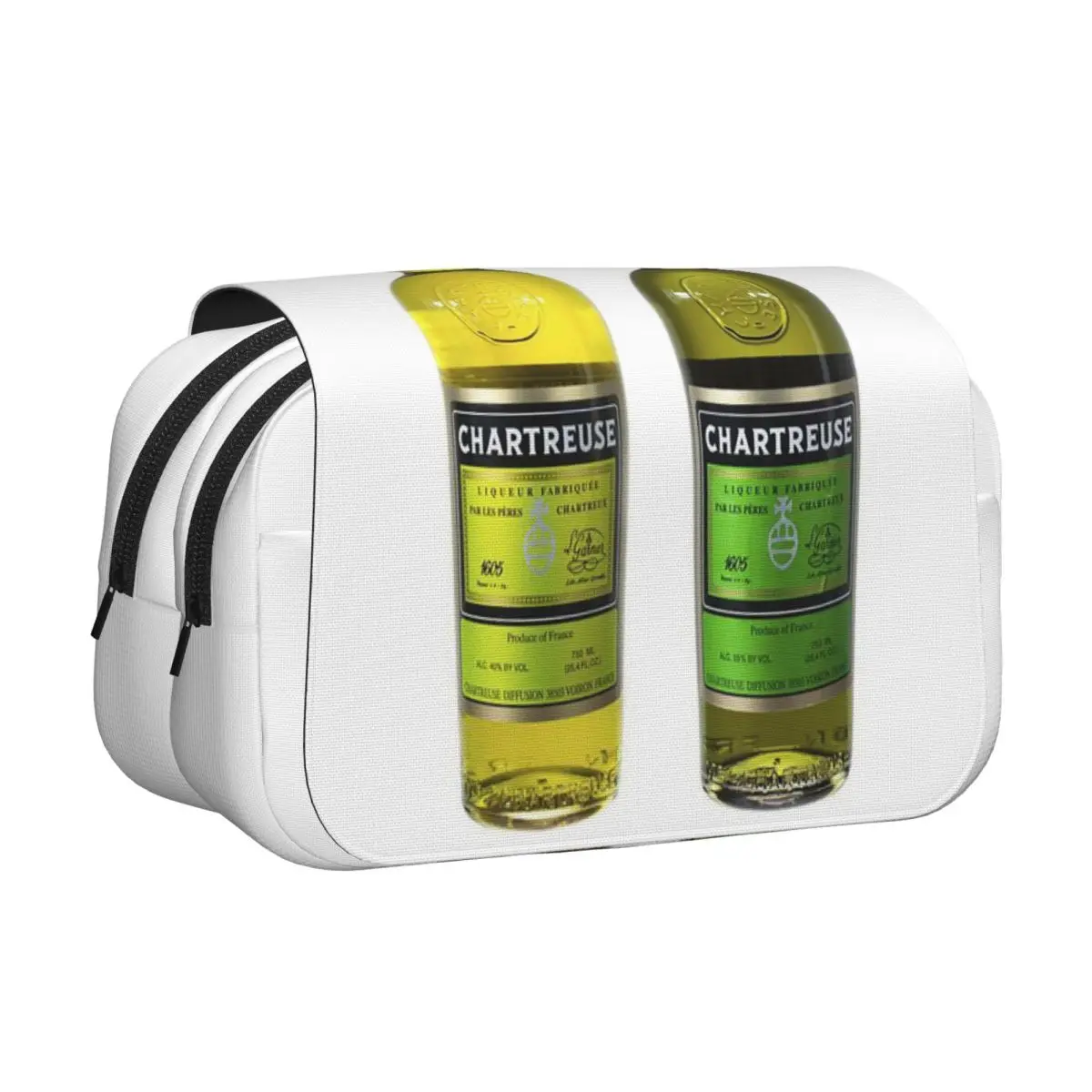 Estuche para lápices con diseño de botella de Chartreuse verde, pintura al óleo, botella de bebida, estuche rígido de cuero, gran capacidad, caja para bolígrafos, bolsa para lápices.