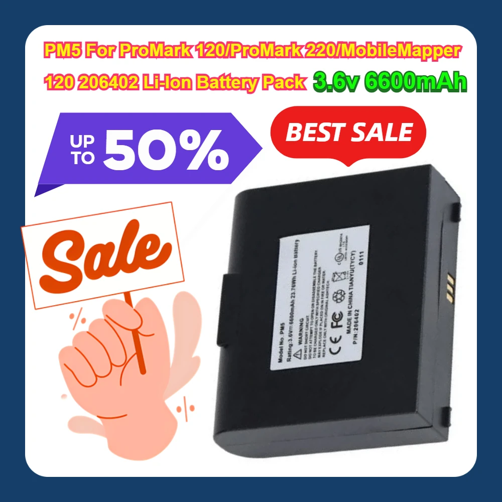 

3,6 В 6600 мАч PM5 для ProMark 120/ProMark 220/MobileMapper 120 206402 литий-ионный аккумулятор