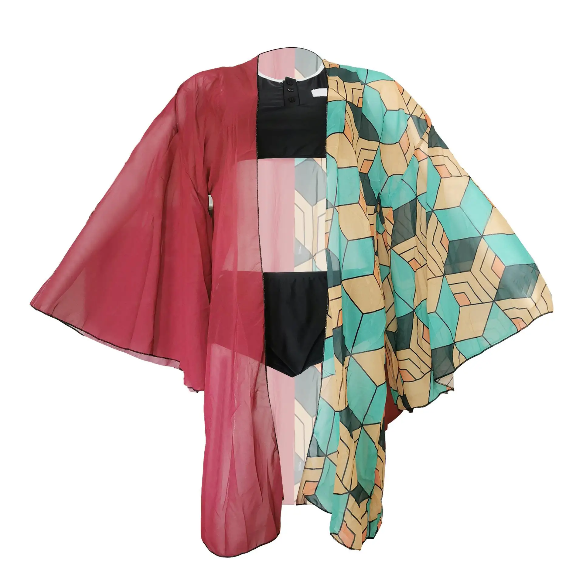 

New Summer Digital Print Tee-piece Suiting Clothing Set Women's Swimwear Fitn Yoga Gear Ghost Slayer Brand Sports Gear