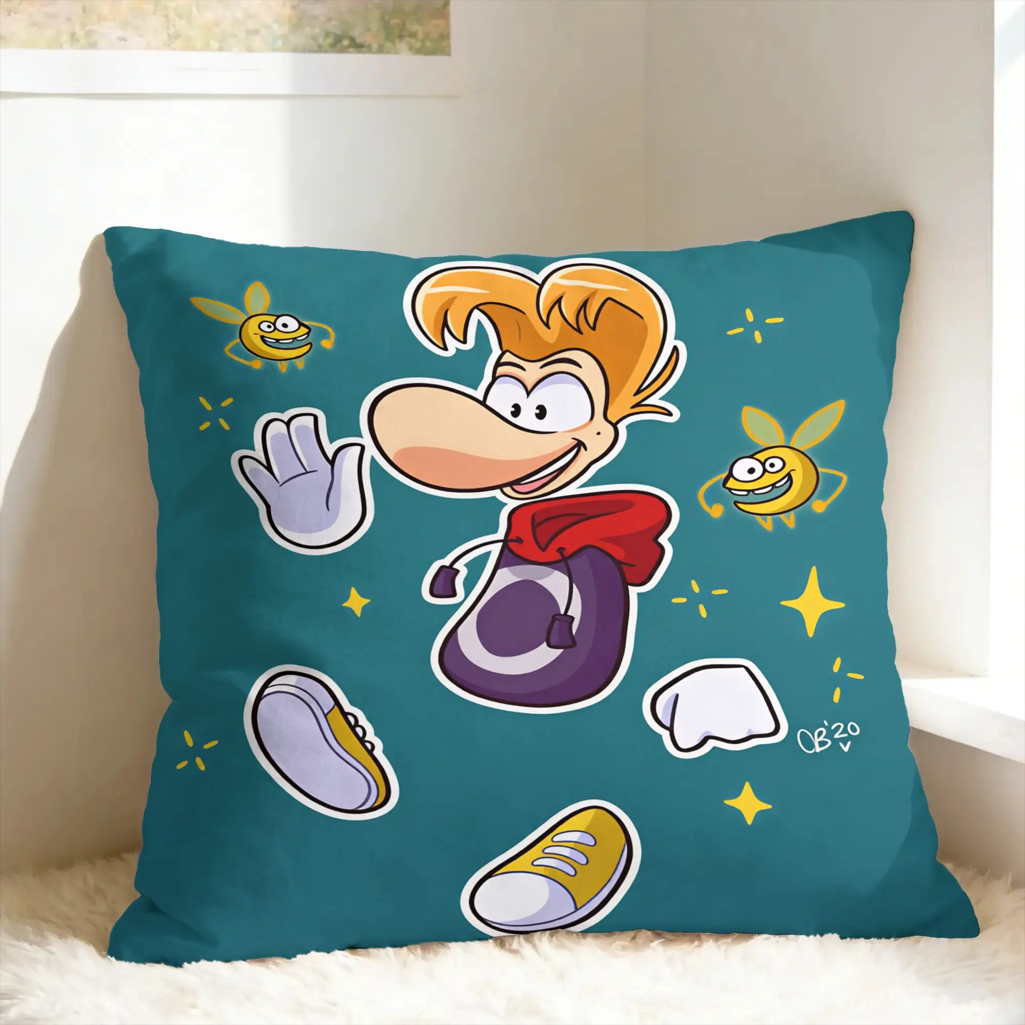Flying fist attack Raymans Pillow Cover  Retro Trendy Pillow Case For Couch Sofa Bedroom Custom Pillowcases Gift