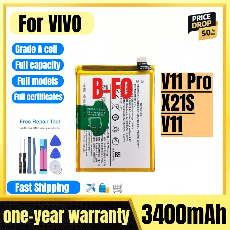 

B-F0 for VIVO V11 Pro/X21S/V11 Mobile Phone Battery High Quality High Capacity Replacement Bateria Grade A Cell with Tools