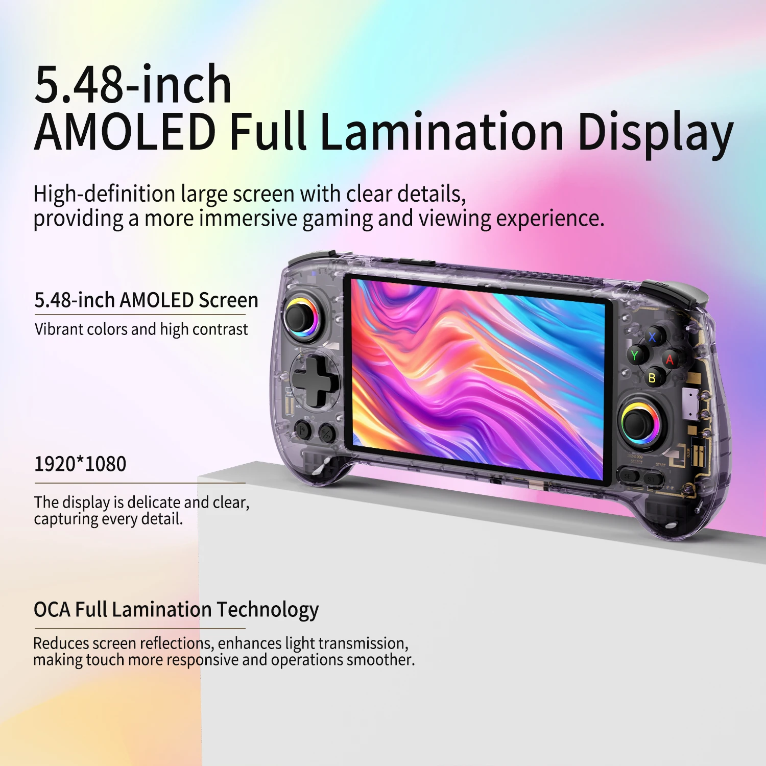 เครื่องเล่นเกมพกพา ANBERNIC RG557 หน้าจอ AMOLED 5.48 นิ้ว ชิปประมวลผล Dimensity 8300 ระบบปฏิบัติการ Android รองรับ WIFI เล่นวิดีโอเกม สตรีมมิ่ง RG 557