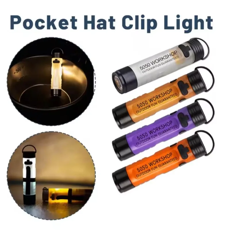 1PC Mini Flashlight Outdoor Key Clip Cap Ambient Led Long Endurance Disaster Relief Emergency 5050 Small Light Pocket Portable