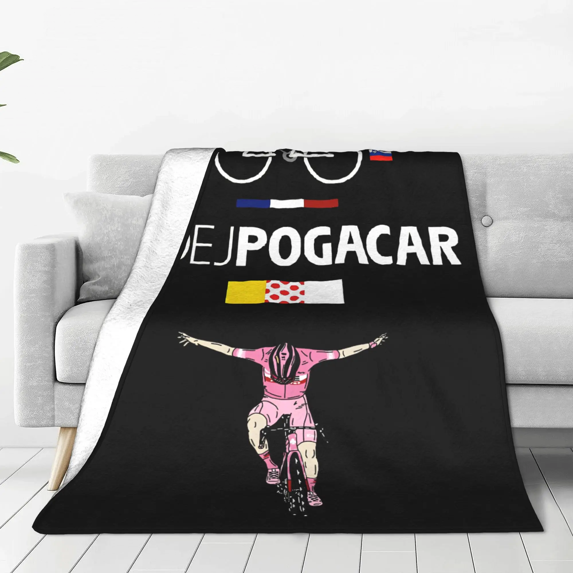 Tadej Pogacar Cycling Blanket Multiple Sizes Cozy and Lightweight Bicycle Biker Fan Throw Blankets for Couch Sofa and Bed