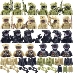 Moderne stad anime figuren bouwstenen legersoldaten, politie, militaire WW2 standbeelden, wapens, bouwstenen speelgoed