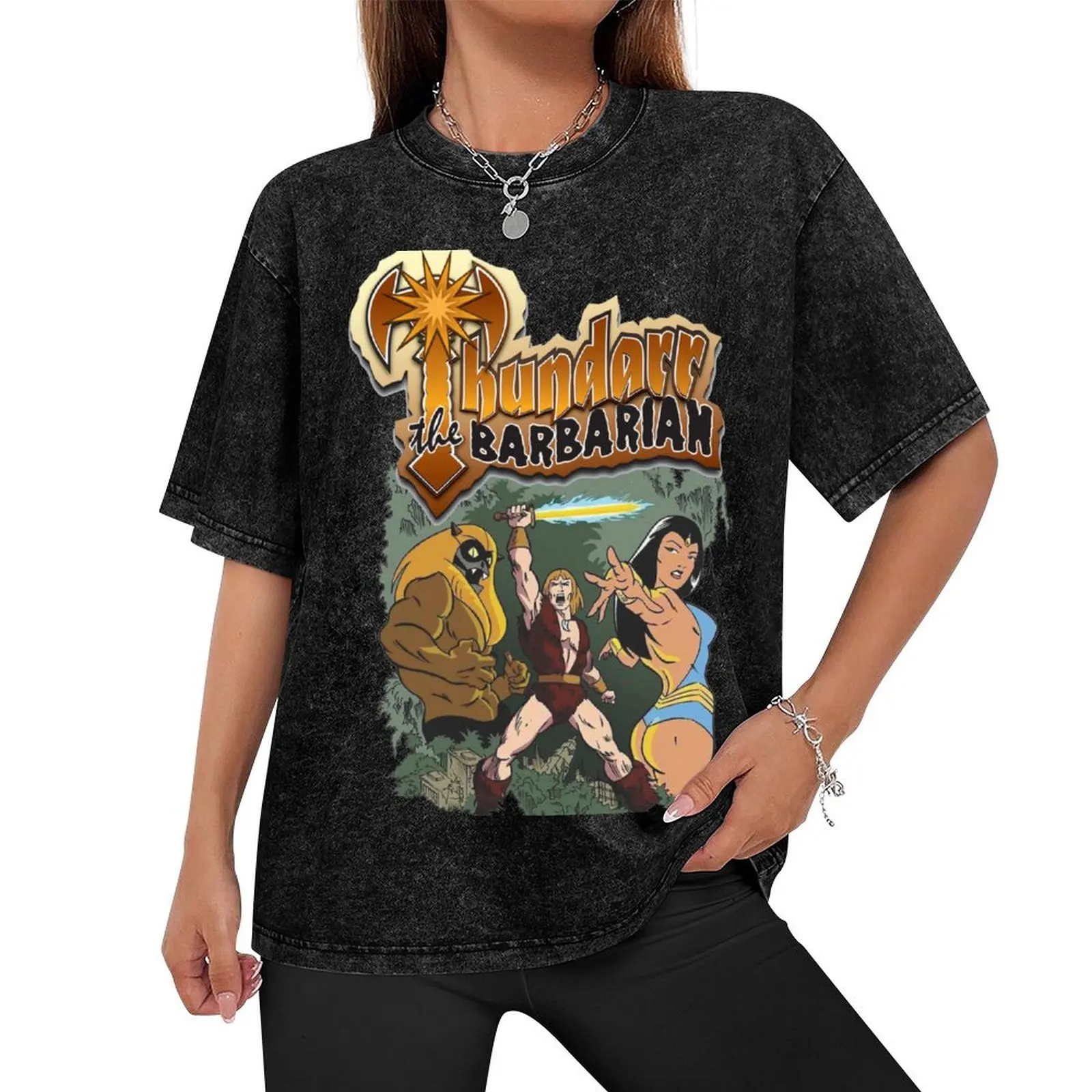 Thundarr the barbarian T-Shirt cute clothes sublime oversized graphic tee aesthetic clothes Men's cotton t-shirt