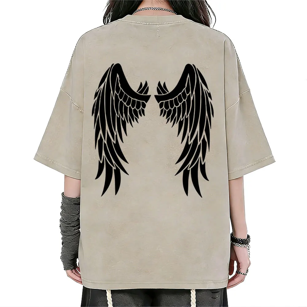 

Washed Vintage TV Series Supernatural Graphic T-shirt Men Women Casual Retro T Shirts Oversized Short Sleeve Streetwear Unisex