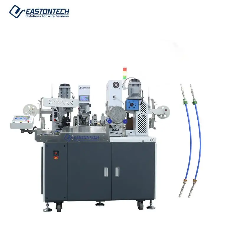 FACTORY HIGH precision automatic double heads both two ends wire cable terminal crimping connector pressing machine for AWG28-12