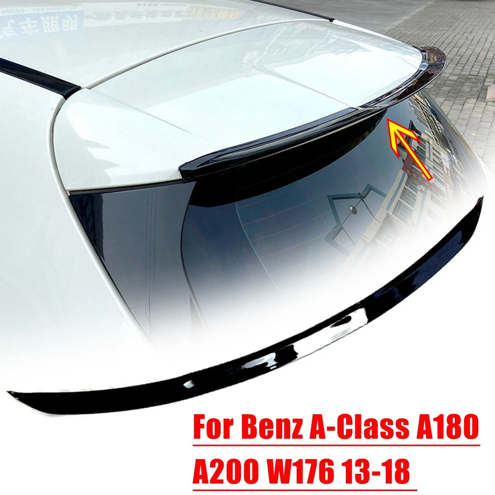 Heckspoiler für Mercedes-Benz A-Klasse W176 A180 A200 A220 A250 AMG A45 2013-2018, Heckklappenspoiler, Kofferraumspoiler, Heckflügel