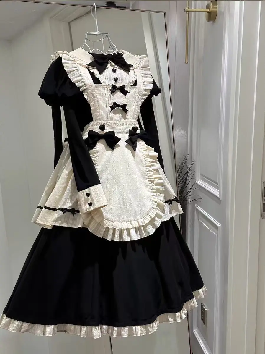 MAGOGO Kawaii Lolita Princess Dress Women Japanese Harajuku Y2k Bow Maid Dresses Girls Sweet Cosplay Costumes Party Mini Dress