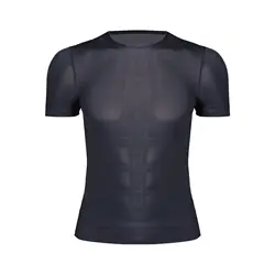 Fitness Top Shorts Sleeved Ice Silk T-shirt Men Ultra-thin Tight Fitting Sweat Absorbing See Through No Trace Sunscreen Clothing