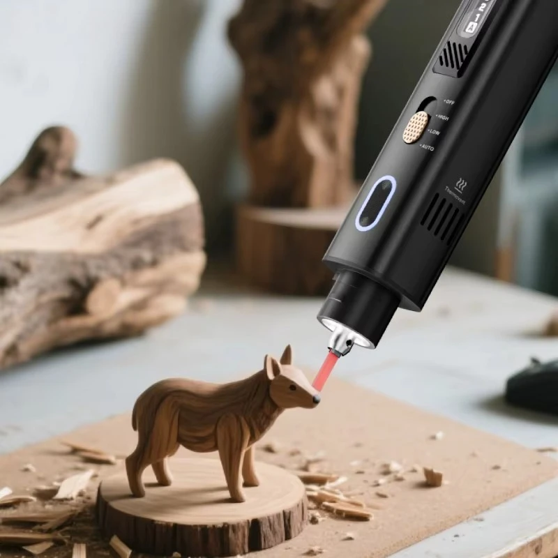 قلم نحت كهربائي صغير محمول لنقش الصوت بالموجات فوق الصوتية DIY لأعمال النجارة المنزلية