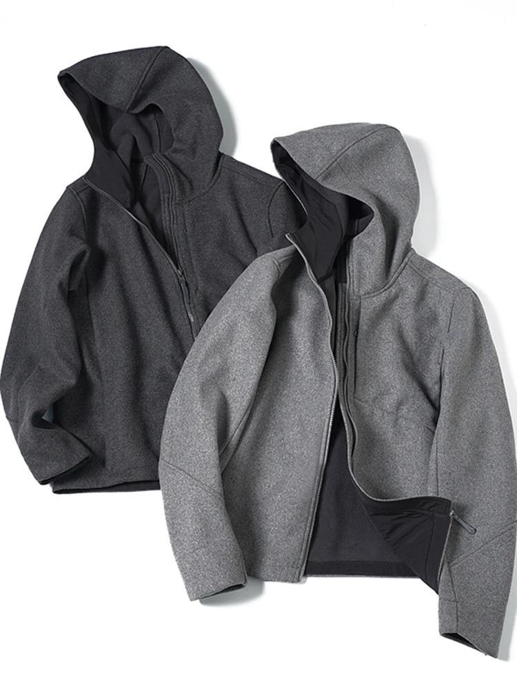 

Мужская демисезонная куртка-пальто из шерсти с флисовой подкладкой, ветрозащитная, теплая, приталенная, молодежный стиль, весна 2024