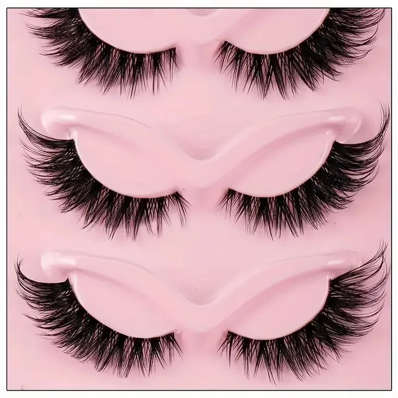 5 pairs of cat eye comic eyelashes - naturally long and winged eyelashes, extending the appearance of the eyes, false eyelash se