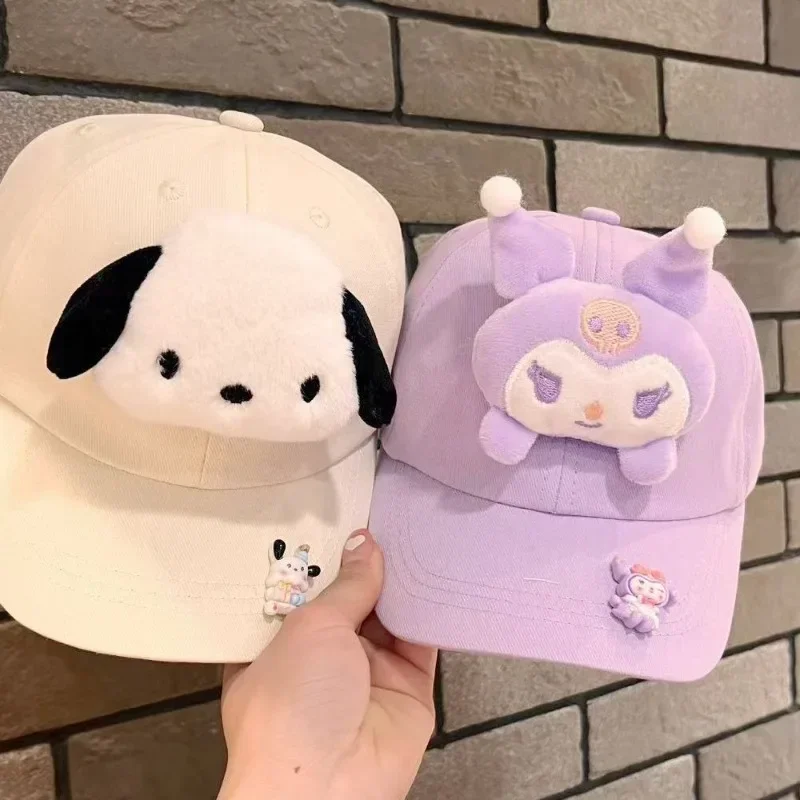 

Kuromi Anime Kawaii Sanrio Fashion Casual Cap Girly Heart Cute My Melody PomPomPurin Pendant Baseball Cap Lovely Gifts for Kids