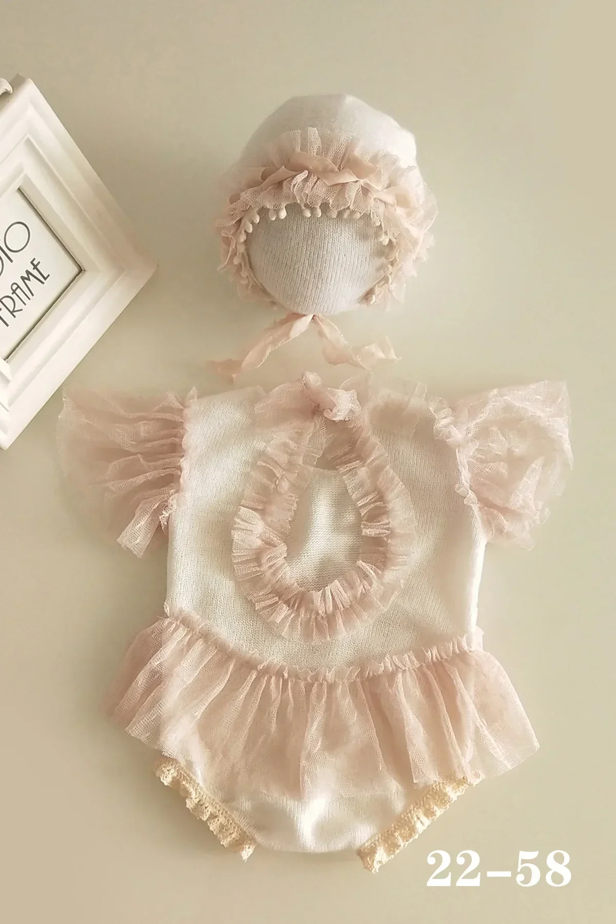 Infant Newborn Photo Shoots Lace Princess Dresses Hat Sets Outfits Babys Photography Props Clothes Baby Gift Souvenir Clothing