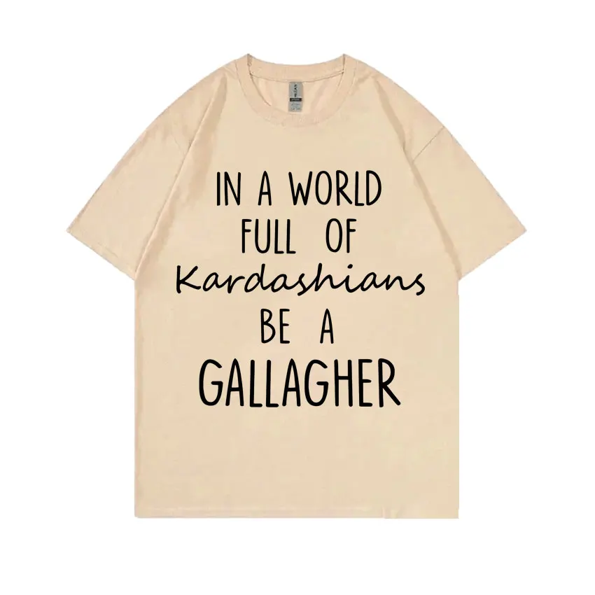 الرجال والنساء العروض التلفزيونية وقح تي شيرت مطبوع ، نفس النمط ، عارضة المتضخم شيرت ، قمصان قطنية ، العالم غالاغر ، أزياء الذكور #5