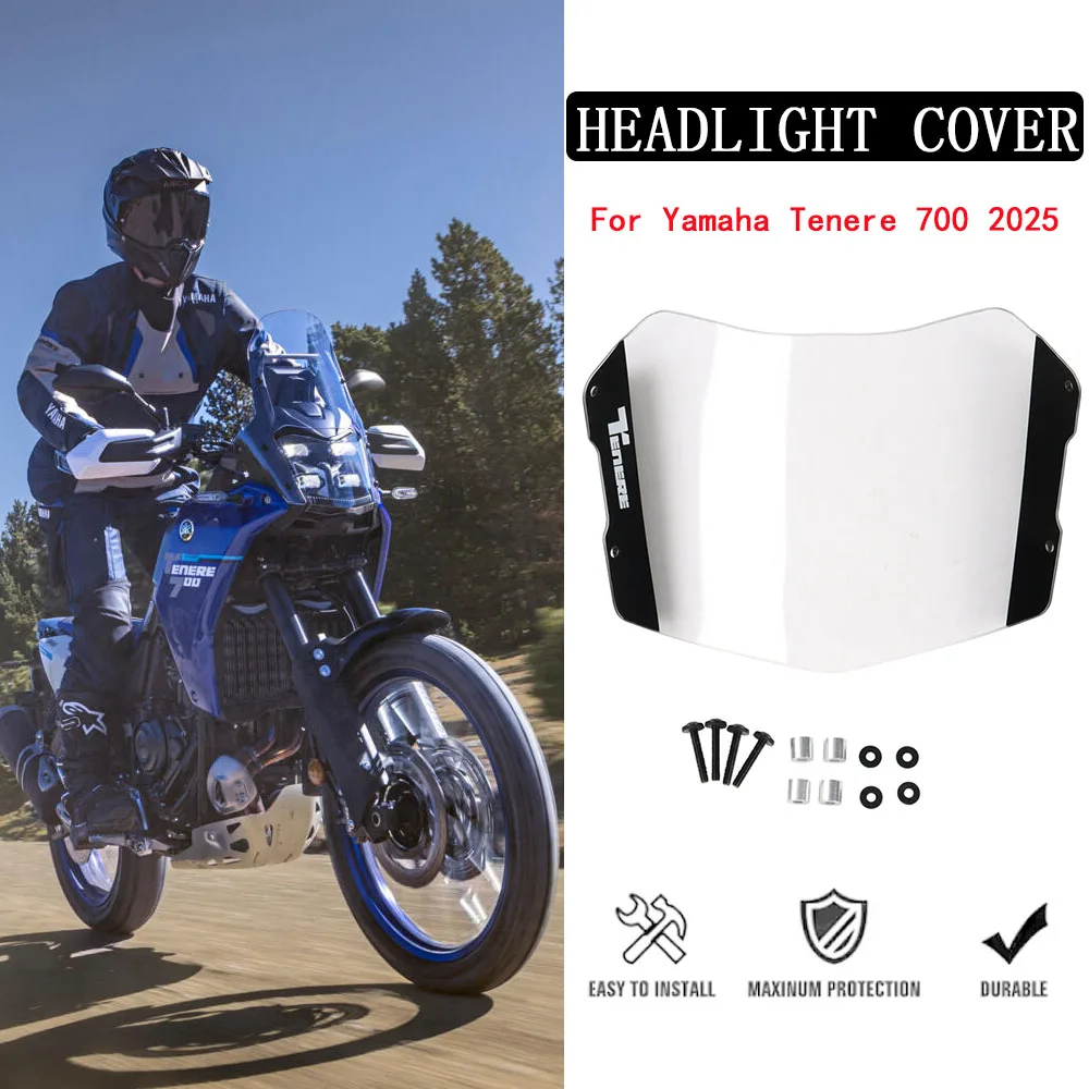 

New Motorcycle Accessory Headlight Protective Cover Transparent/Grey Protective Cover For Yamaha Tenere 700 2025