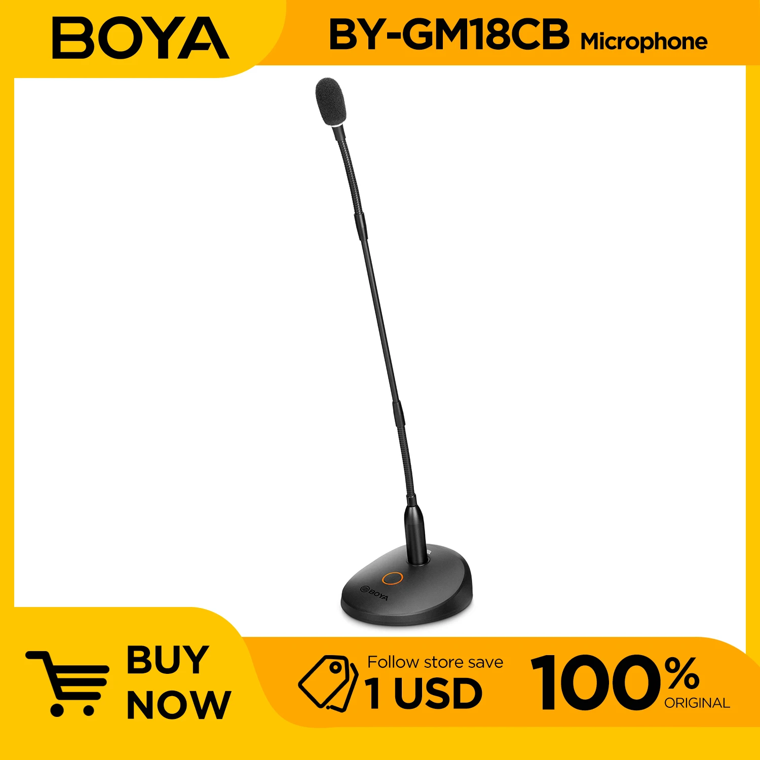 

BOYA BY-GM18C Desktop Gooseneck Condenser Microphone 18" Podium Microphone for Meetings Video Conference Lectures Streaming Mic