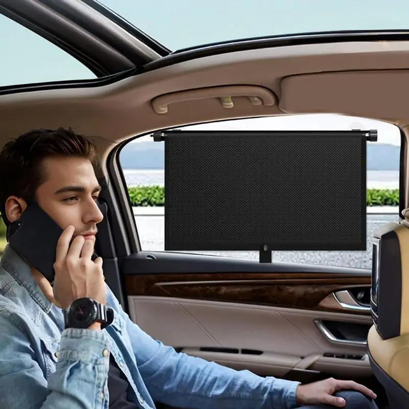 

Car Window Shades Car Privacy Sunshade Single-Touch Retractable UV Protection Automobile Interior Accessories For Hot Weather