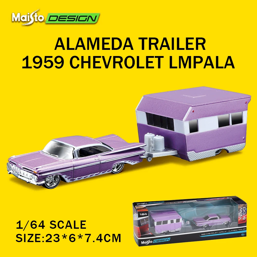 Maisto 1:64 Volkswagen Van Samba Alameda Trailer Trailer trailer model simulation car model alloy car toy male collection gift