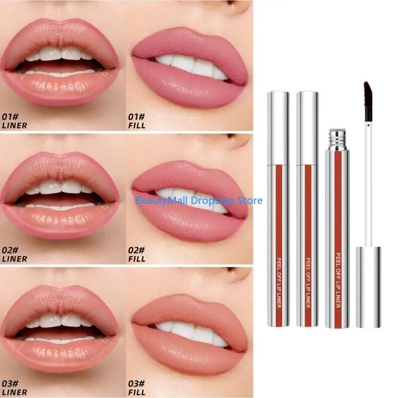 40JD 3 stks professionele afpellen lipvoering vlek matte afwerking waterdicht en vleugje goed voor precieze lipdefinitie