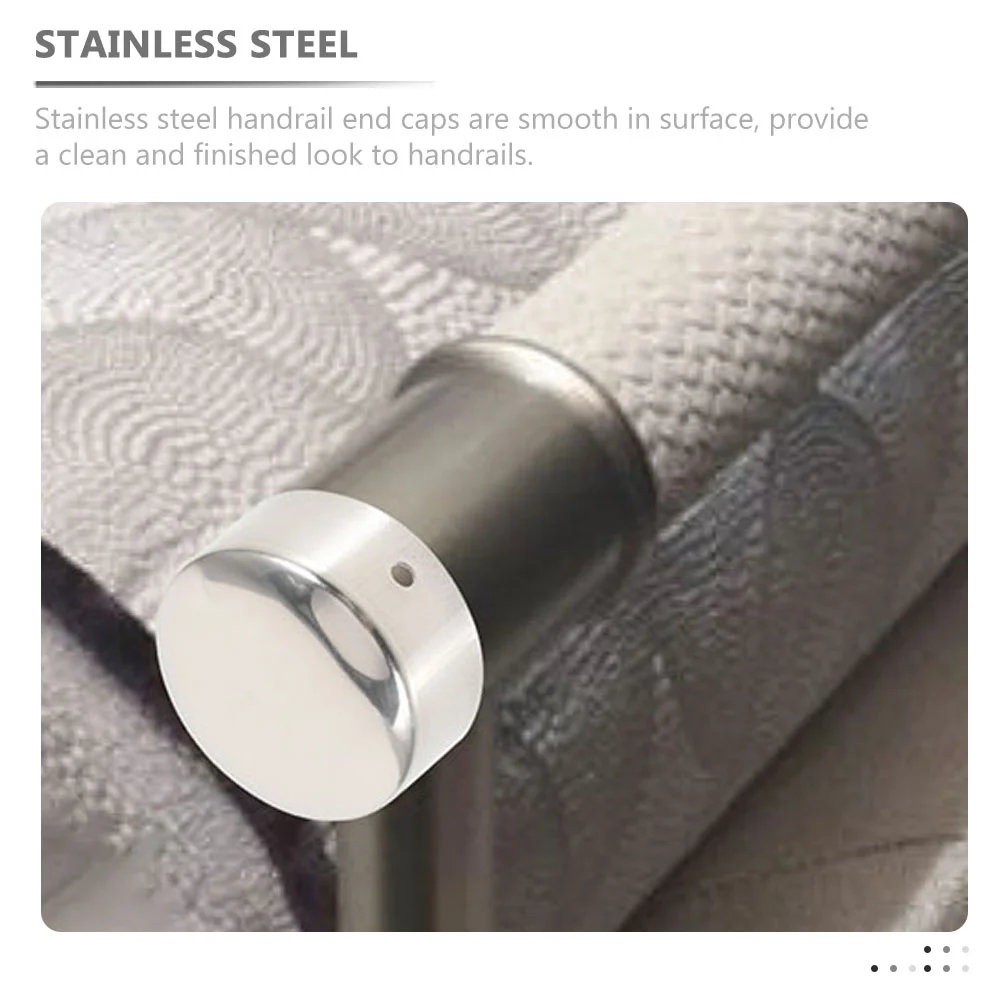 Round Handrail End Plug Caps Stainless Steel Stair Handrail Sealing Covers Plugs For Wood Rail