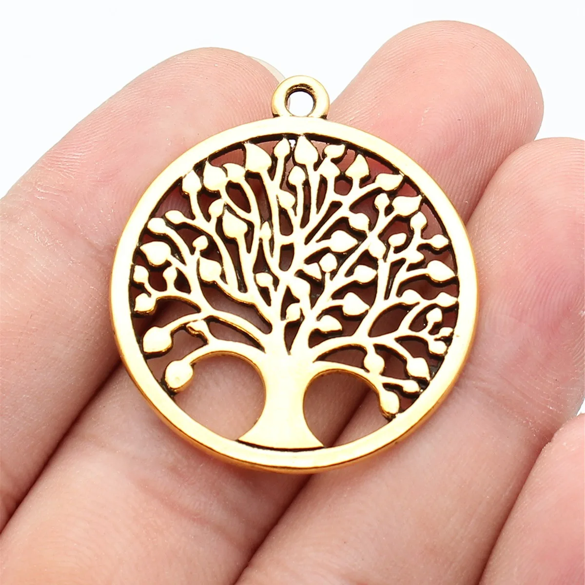 WYSIWYG 2pcs 38x34mm 2 colors New Round Tree Of Life Charm Charms For Jewelry Making Round Tree Charms Charm Tree Of Life